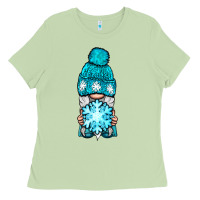 Winter Gnome With Snowflake Ladies Tee | Teevron