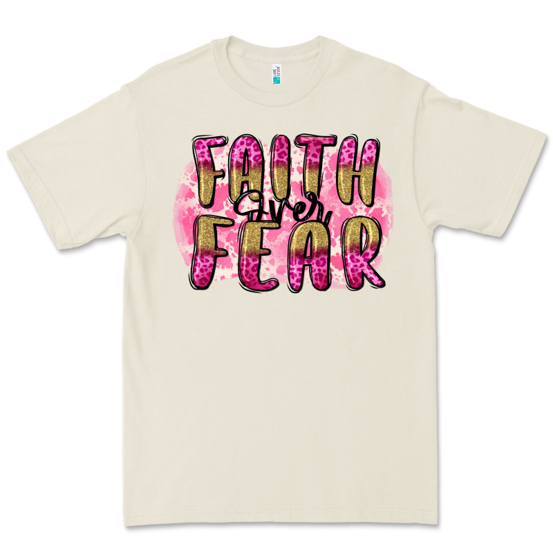 Faith Over Fear  Breast Cancer Awareness Premium Tee by FaDigitalArtStudio | Teevron