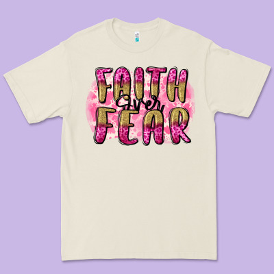 Faith Over Fear  Breast Cancer Awareness Premium Tee Designed By Fadigitalartstudio