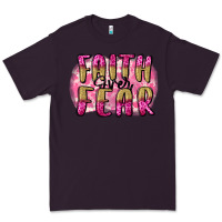 Plum Faith over fear  Breast Cancer Awareness Premium Tee - FaDigitalArtStudio