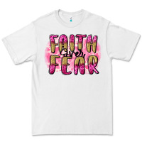 White Faith over fear  Breast Cancer Awareness Premium Tee - FaDigitalArtStudio