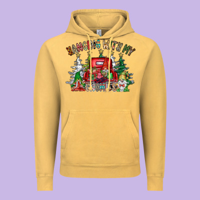 Hanging With My Gnomies Vintage Hoodie Designed By Cowhidedigitalart