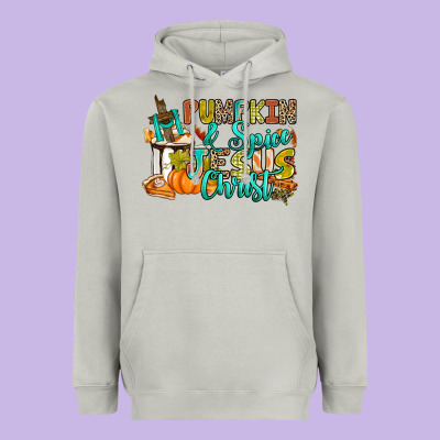 Pumpkin Spice And Jesus Christ Heavyweight Hoodie Designed By Ranaportraitstore