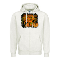 Oatmeal Heather Halloween Background Zipper Hoodie - RanaPortraitStore
