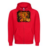 Red Halloween Background Zipper Hoodie - RanaPortraitStore