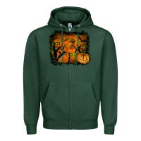Sports Green Halloween Background Zipper Hoodie - RanaPortraitStore