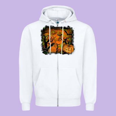 Halloween Background Zipper Hoodie Designed By Ranaportraitstore