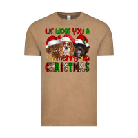 Vintage Coffee We Woof You A Merry Christmas Vintage Tee - FaDigitalArtStudio