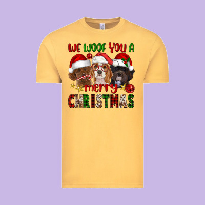 We Woof You A Merry Christmas Vintage Tee Designed By Fadigitalartstudio