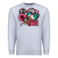 Heather Grey rn registered nurse hearts Premium Sweatshirt - Jasminsmagicworld