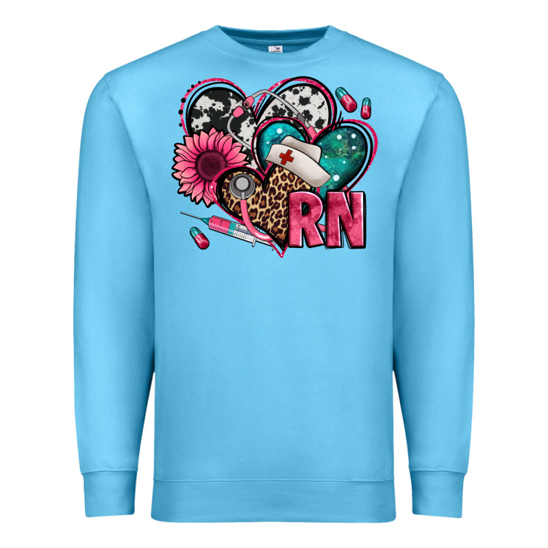 Rn Registered Nurse Hearts Premium Sweatshirt by Jasminsmagicworld | Teevron