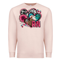 Pale Pink rn registered nurse hearts Premium Sweatshirt - Jasminsmagicworld