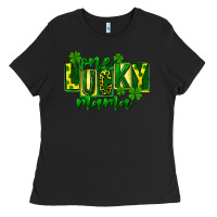 Black one lucky mama st patricks Ladies Tee - FaDigitalArtStudio