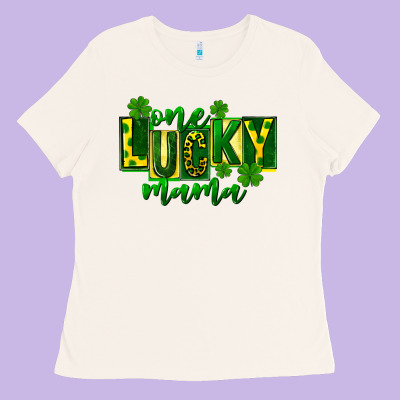 One Lucky Mama St Patricks Ladies Tee Designed By Fadigitalartstudio