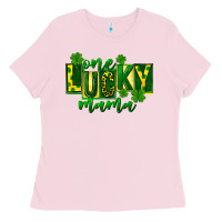 Bubblegum Pink one lucky mama st patricks Ladies Tee - FaDigitalArtStudio