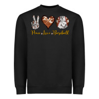 Black peace love baseball Heavyweight Sweatshirt - RanaPortraitStore