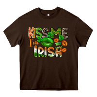 Chocolate Brown Kiss me i am irish St. Patrick's Day Heavy Core Tee - CowGirlArtShop