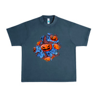 Midnight Navy halloween pumpkin patch  5 Urban Heavy Tee - BundleAndBundleShop