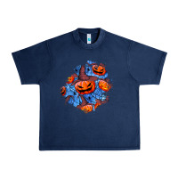 Navy halloween pumpkin patch  5 Urban Heavy Tee - BundleAndBundleShop