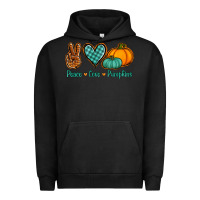 Pigment Black peace love pumpkins Urban Hoodie - Jasminsmagicworld