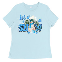 Baby Blue let it snow christmas Ladies Tee - FaDigitalArtStudio
