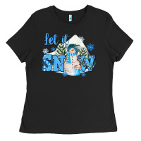 Black let it snow christmas Ladies Tee - FaDigitalArtStudio