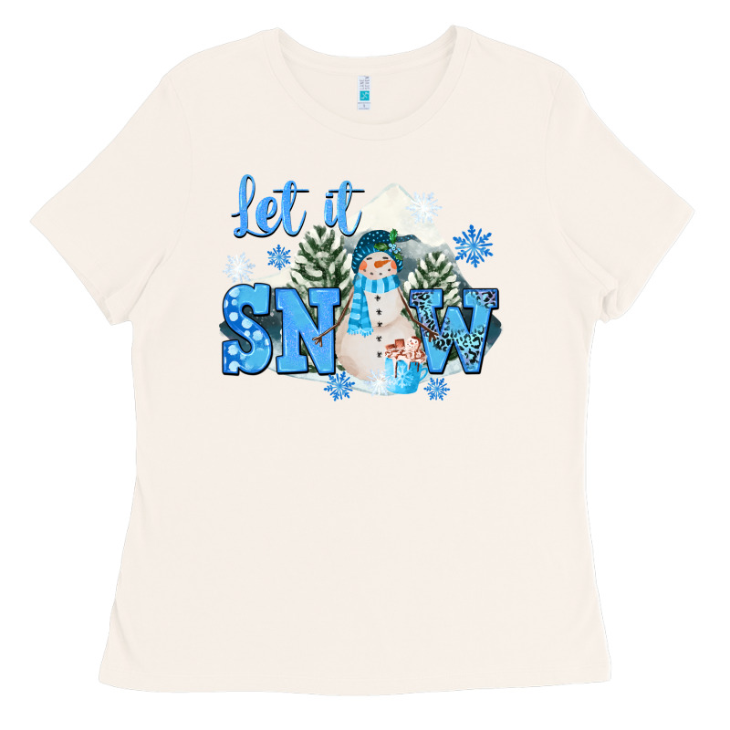 Let It Snow Christmas Ladies Tee by FaDigitalArtStudio | Teevron