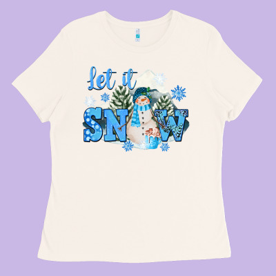 Let It Snow Christmas Ladies Tee Designed By Fadigitalartstudio