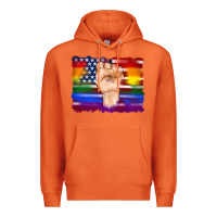 Carrot lgbtq flag and american flag with hand Premium Hoodie - Artiststas