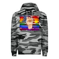 Slate Camo lgbtq flag and american flag with hand Premium Hoodie - Artiststas