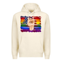 Tofu lgbtq flag and american flag with hand Premium Hoodie - Artiststas