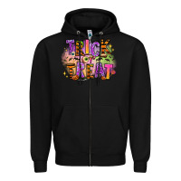 Black Trick or treat Zipper Hoodie - RanaPortraitStore