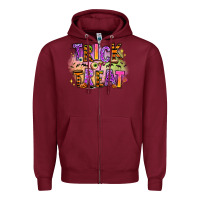 Burgundy Trick or treat Zipper Hoodie - RanaPortraitStore