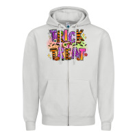 Dove Grey Trick or treat Zipper Hoodie - RanaPortraitStore
