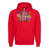 Red Trick or treat Zipper Hoodie - RanaPortraitStore