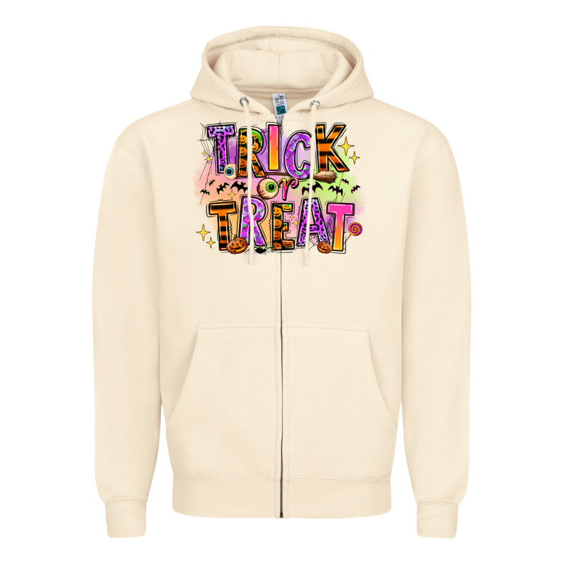 Trick Or Treat Zipper Hoodie by RanaPortraitStore | Teevron