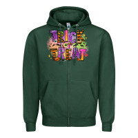 Sports Green Trick or treat Zipper Hoodie - RanaPortraitStore