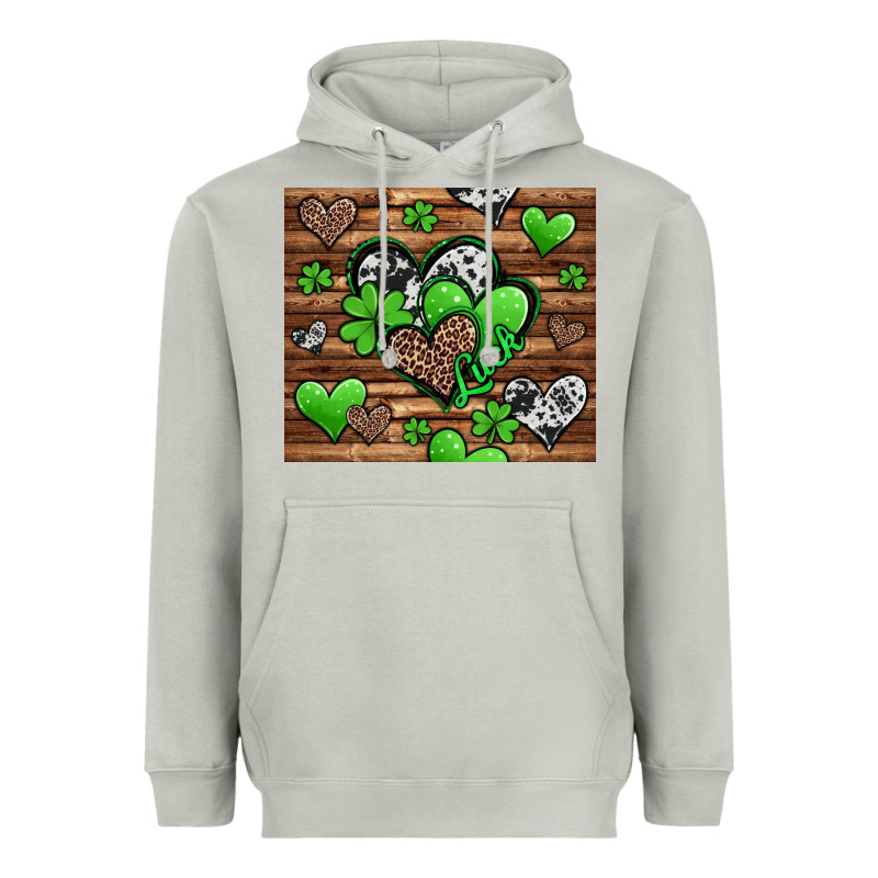 St. Patrick's Day Hearts Heavyweight Hoodie by Jasminsmagicworld | Teevron