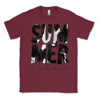Burgundy Summer Vibes Black White Cowhide Classic Tee - CowCowDesign