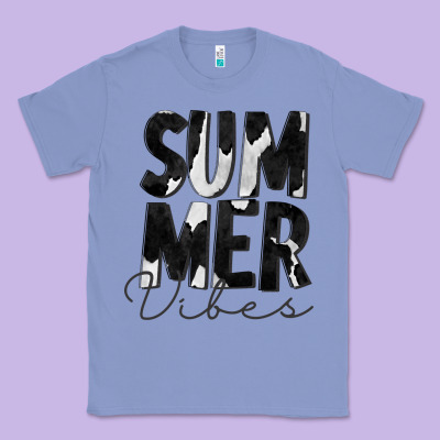 Summer Vibes Black White Cowhide Classic Tee Designed By Cowcowdesign