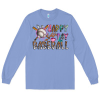 Colony Blue happy easter day baseball Long Sleeve Tee - CowhideDigitalArt