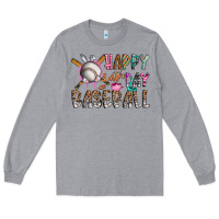 Heather Grey happy easter day baseball Long Sleeve Tee - CowhideDigitalArt