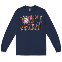 Navy happy easter day baseball Long Sleeve Tee - CowhideDigitalArt