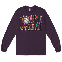 Plum happy easter day baseball Long Sleeve Tee - CowhideDigitalArt