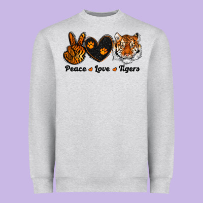 Peace Love Tigers Heavyweight Sweatshirt Designed By Ranaportraitstore