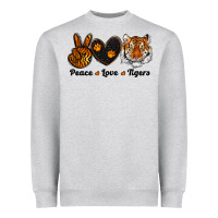 Heather Grey peace love tigers Heavyweight Sweatshirt - RanaPortraitStore
