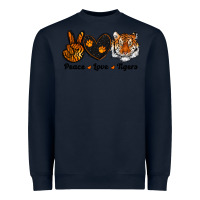 Navy peace love tigers Heavyweight Sweatshirt - RanaPortraitStore