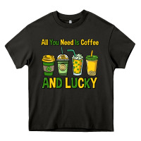 Asphalt All you need is coffee and lucky St. Patrick's Heavy Core Tee - HowdyJamesFarm