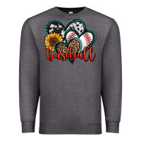 Charcoal Heather baseball hearts Premium Sweatshirt - Jasminsmagicworld