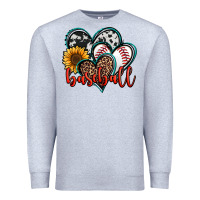 Heather Grey baseball hearts Premium Sweatshirt - Jasminsmagicworld
